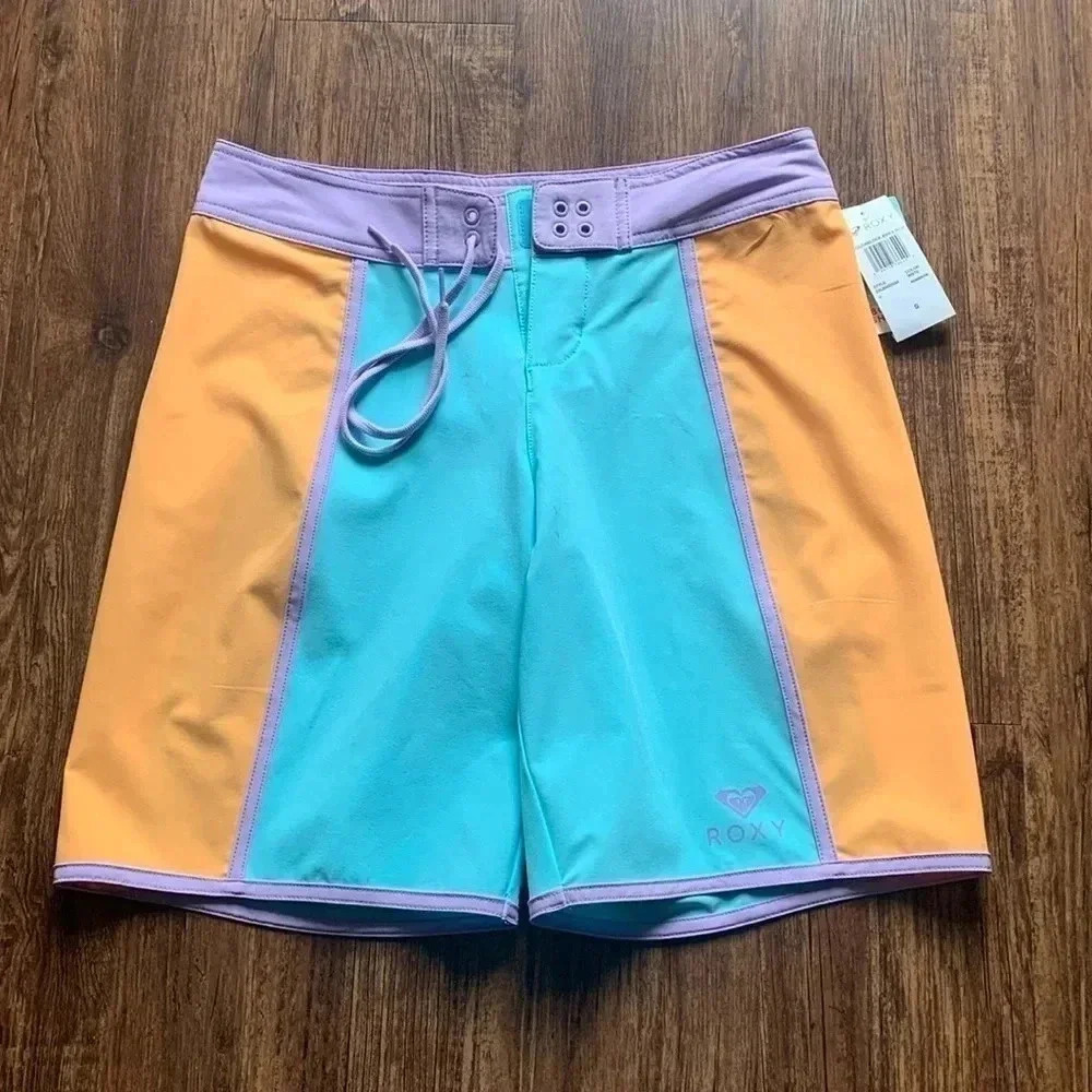 Roxy Board Swim Shorts ColorBlock 9” Inseam Sz S NWT